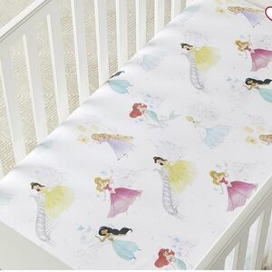 Pottery Barn Kids Disney Princess Castles Organic Crib Fitted Sheet